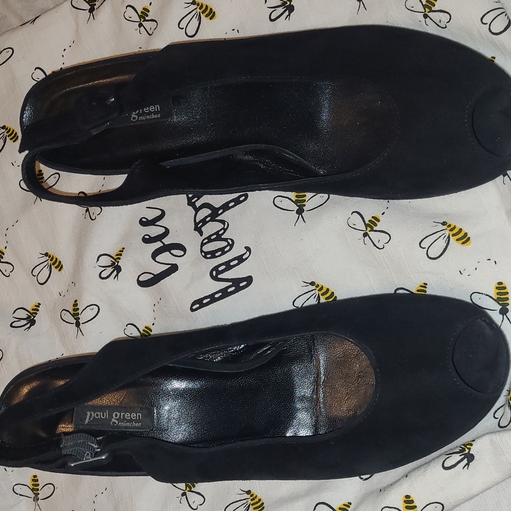 ❤️Excellent Paul Green Suede Peep Toe Slingbacks ❤️